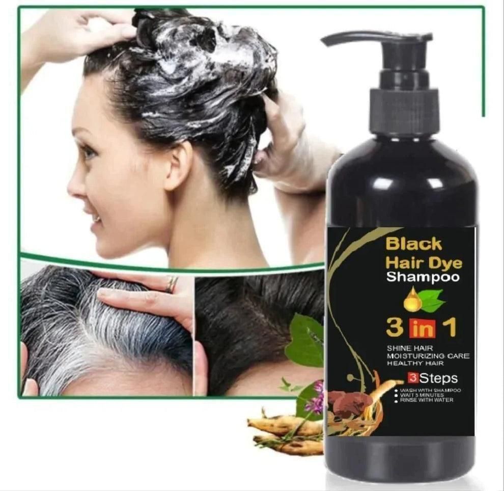 Herbal Instant Black Hair Shampoo – Grey Coverage + Shine Boost (2 Bottles)